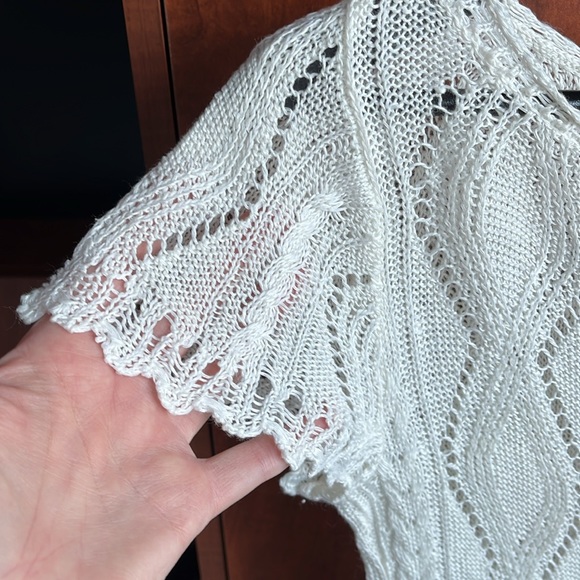 Ralph Lauren Crochet Linen short Sleeve Sweater / Size S - Picture 4 of 8